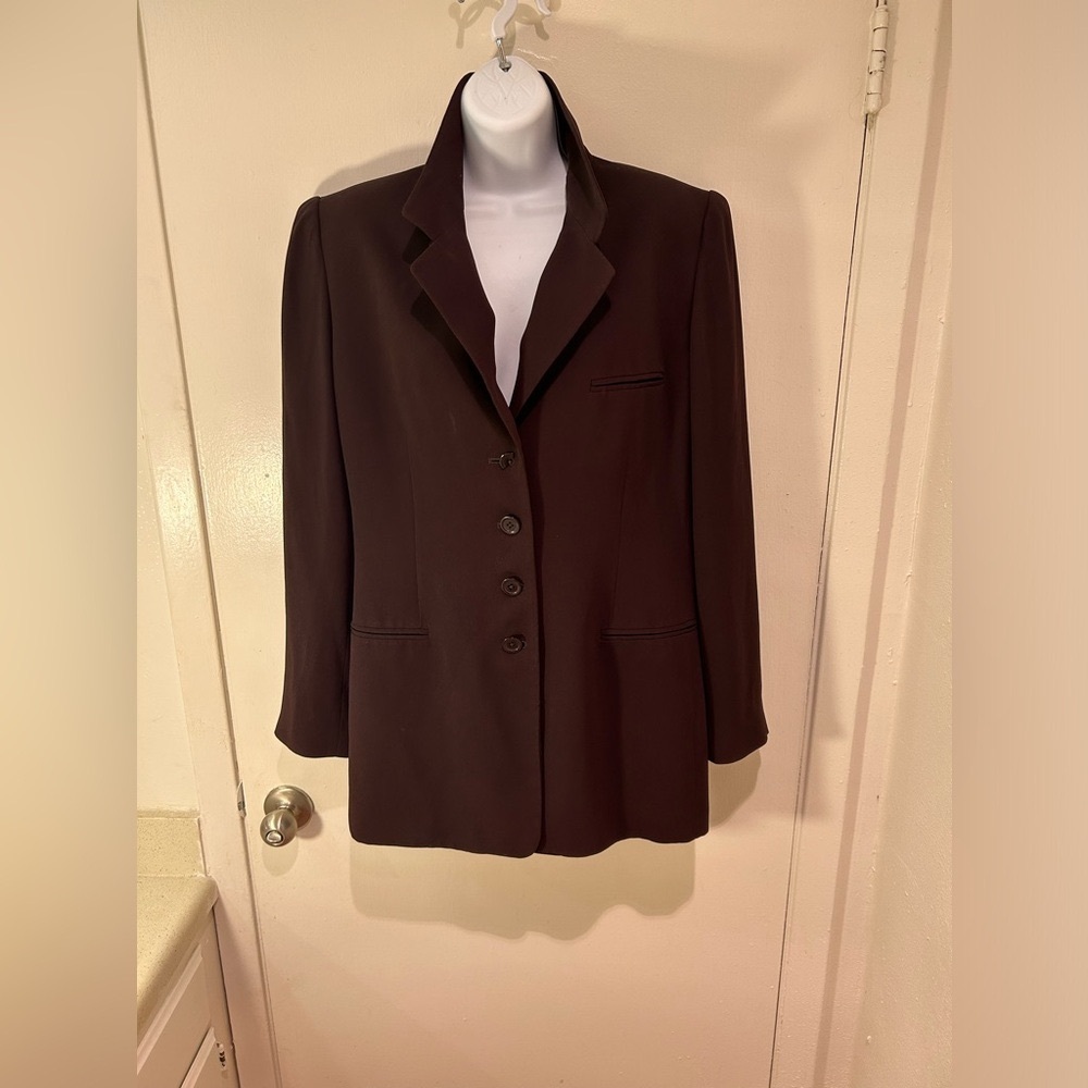 LINDA ALLARD ELLEN TRACY BROWN BLAZER / JACKET SIZE 8